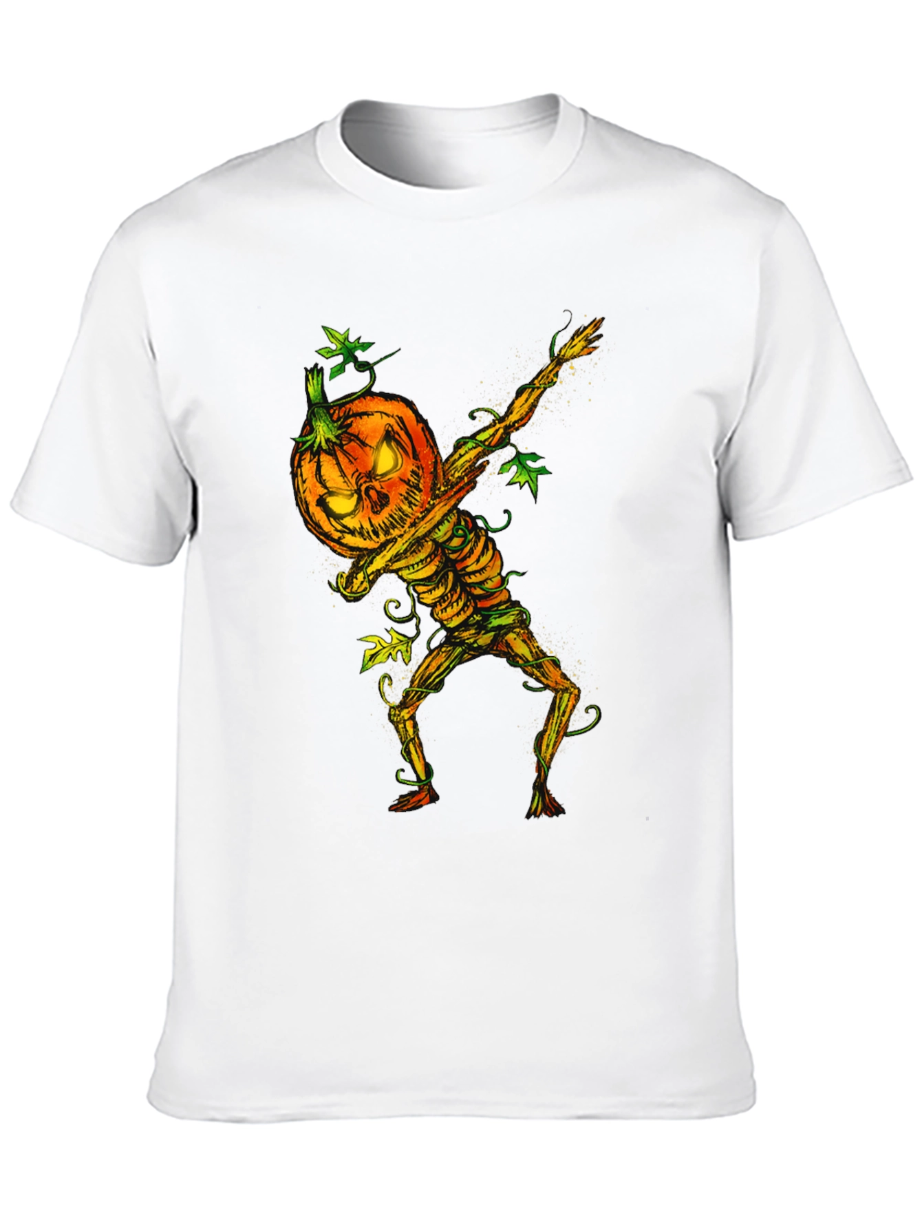 Halloween Pumpkin Skeleton Dabbing Tee