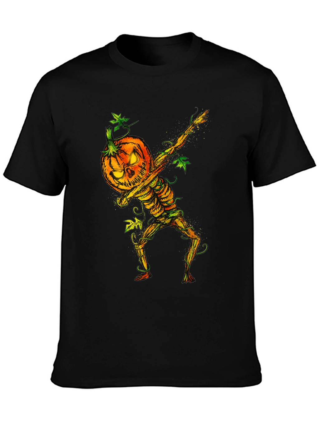 Halloween Pumpkin Skeleton Dabbing Tee