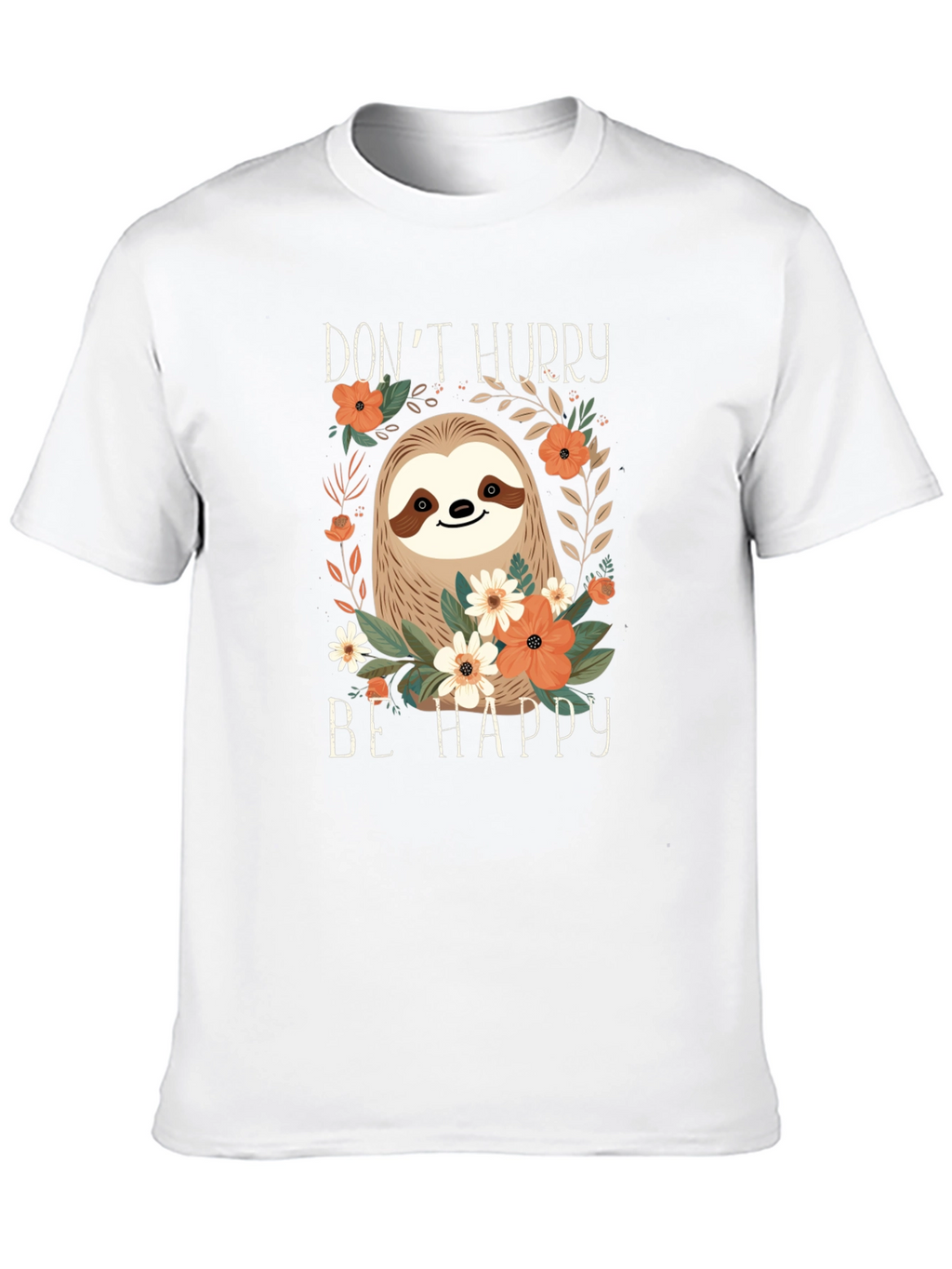 Dont Hurry Be Happy Sloth Graphic Tee