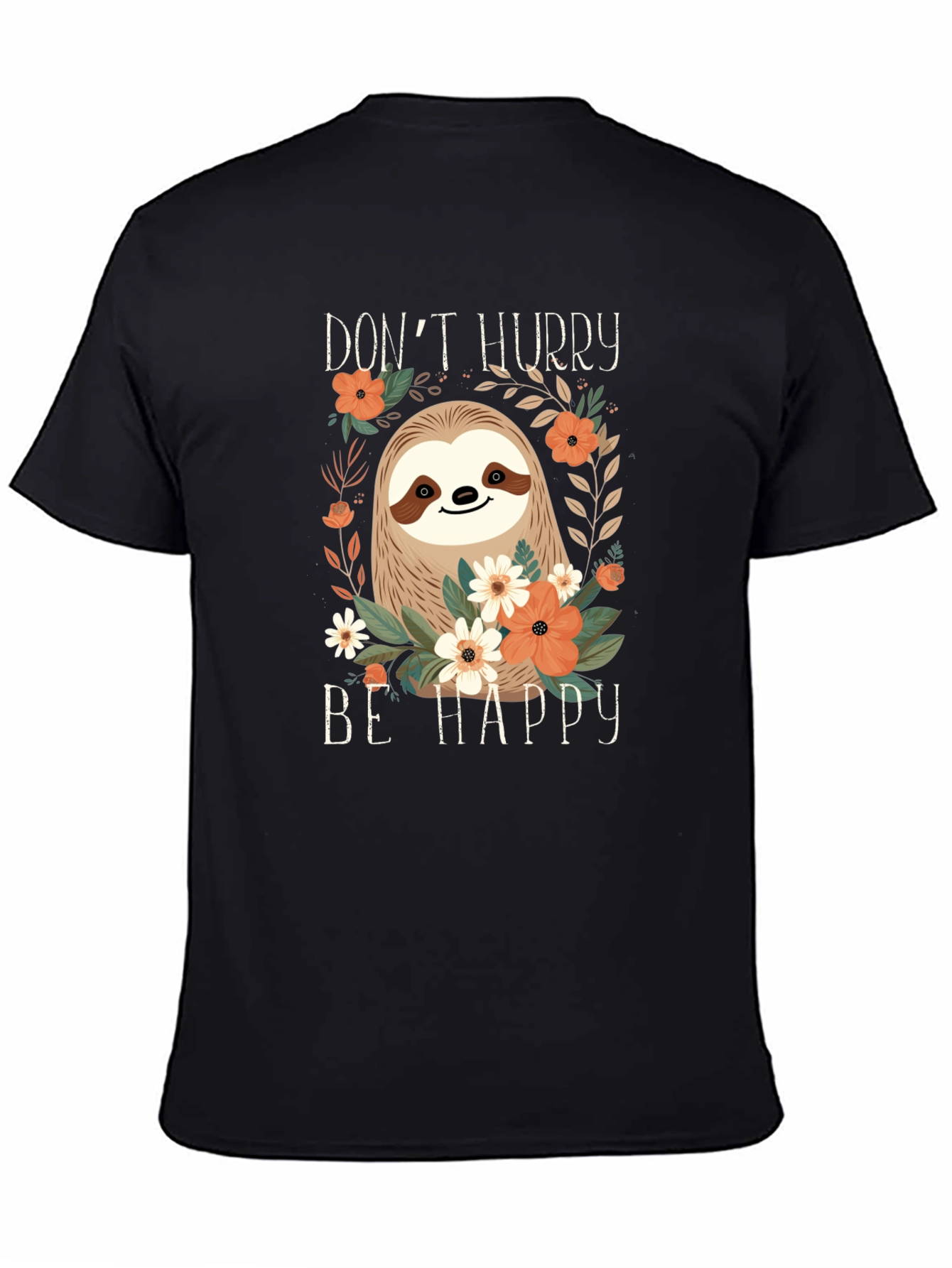 Dont Hurry Be Happy Sloth Graphic Tee