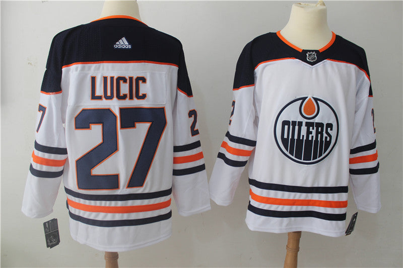 Men's Edmonton Oilers Milan Lucic #27 White Breakaway Player Jerseys