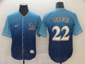 Men's Milwaukee Brewers Christian Yelich #22 MLB Blue Gradient Jerseys
