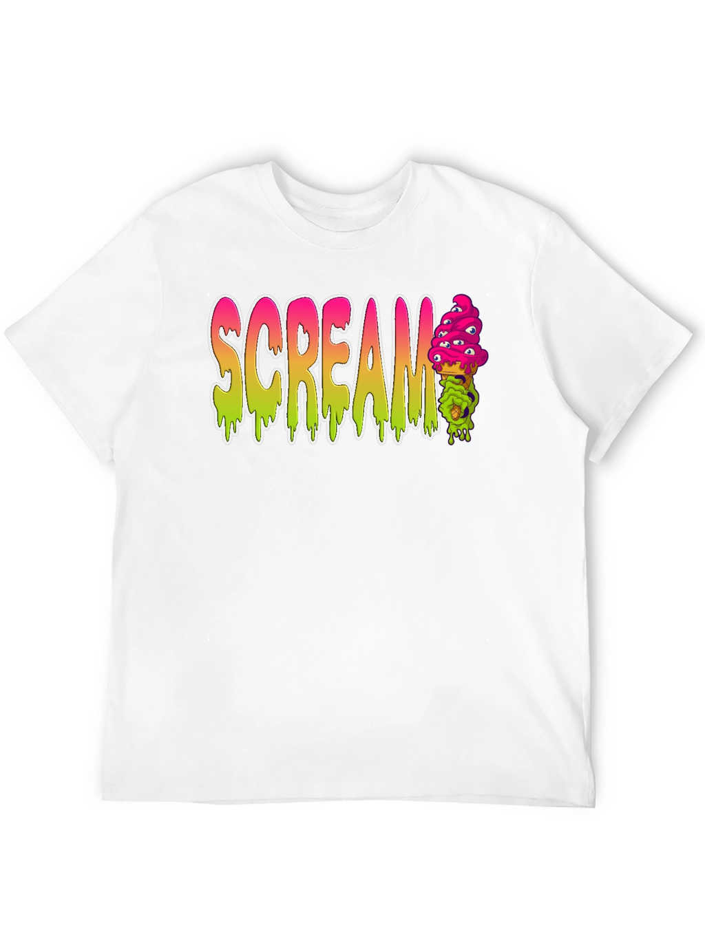 Scream Ice Cream Mens Black T-Shirt