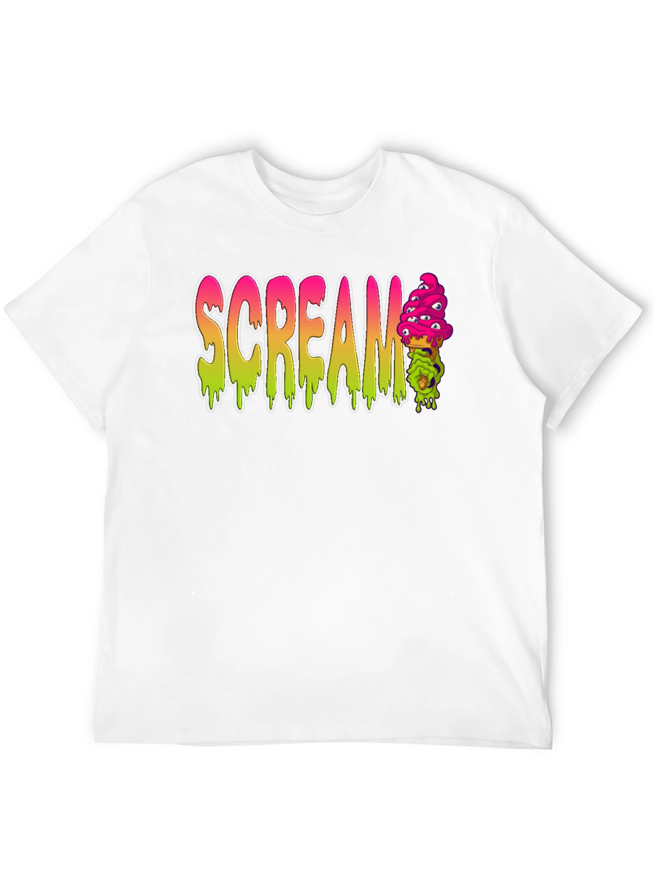 Scream Ice Cream Mens Black T-Shirt
