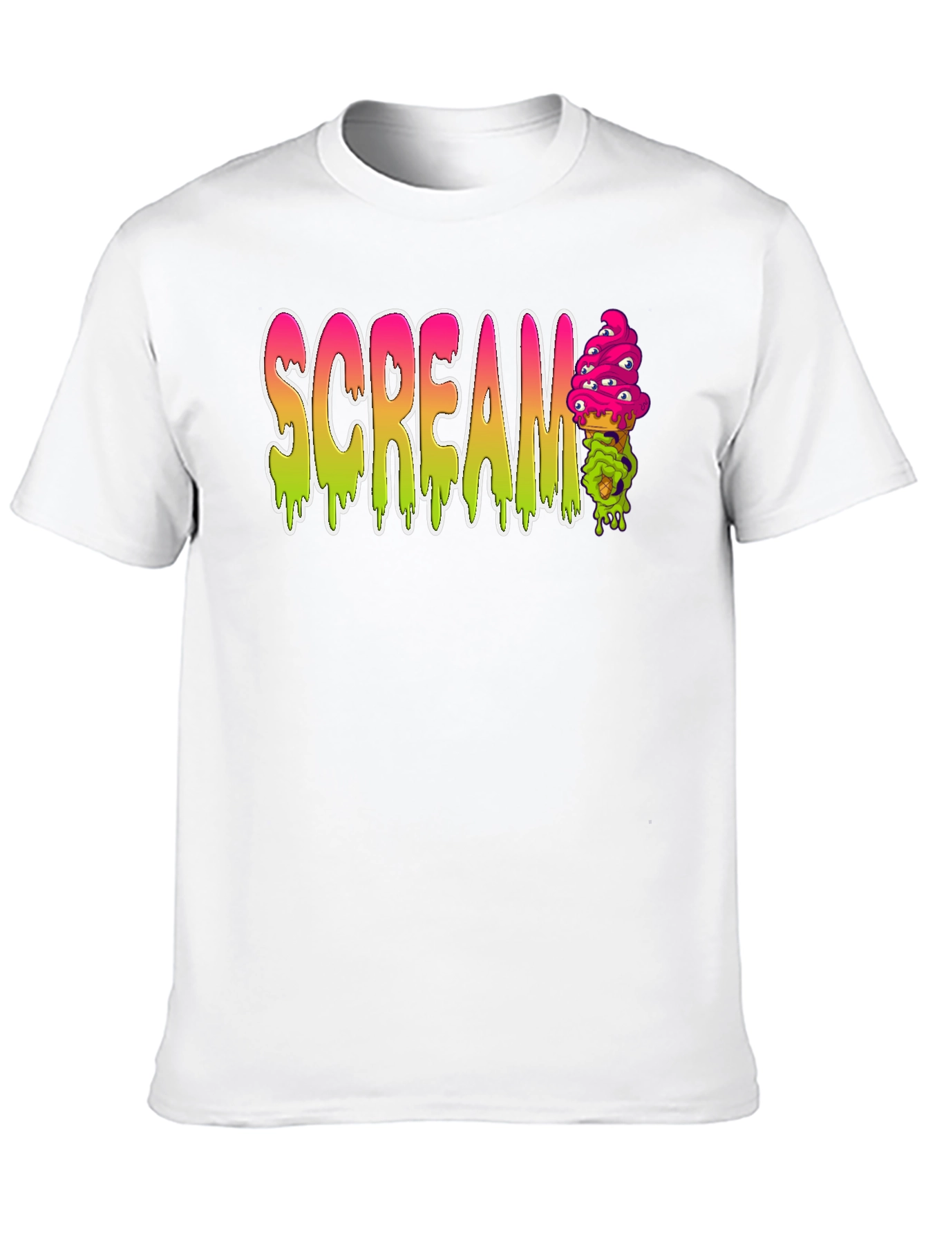 Scream Ice Cream Mens Black T-Shirt