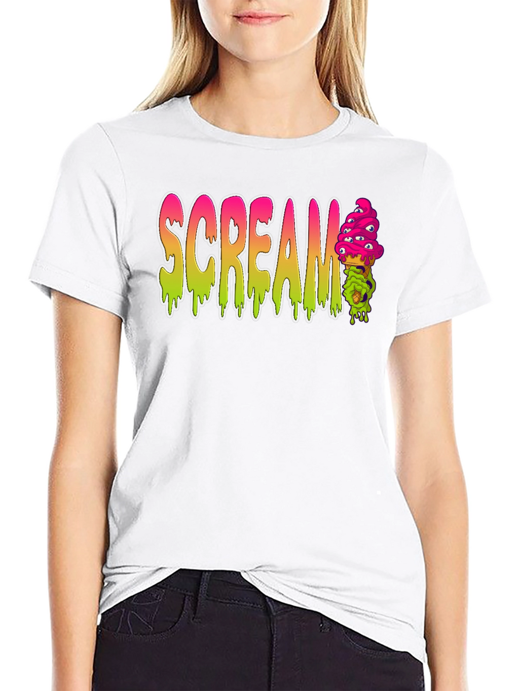 Scream Ice Cream Mens Black T-Shirt
