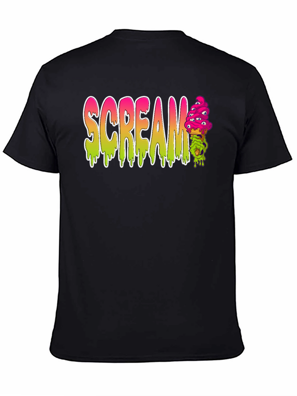 Scream Ice Cream Mens Black T-Shirt