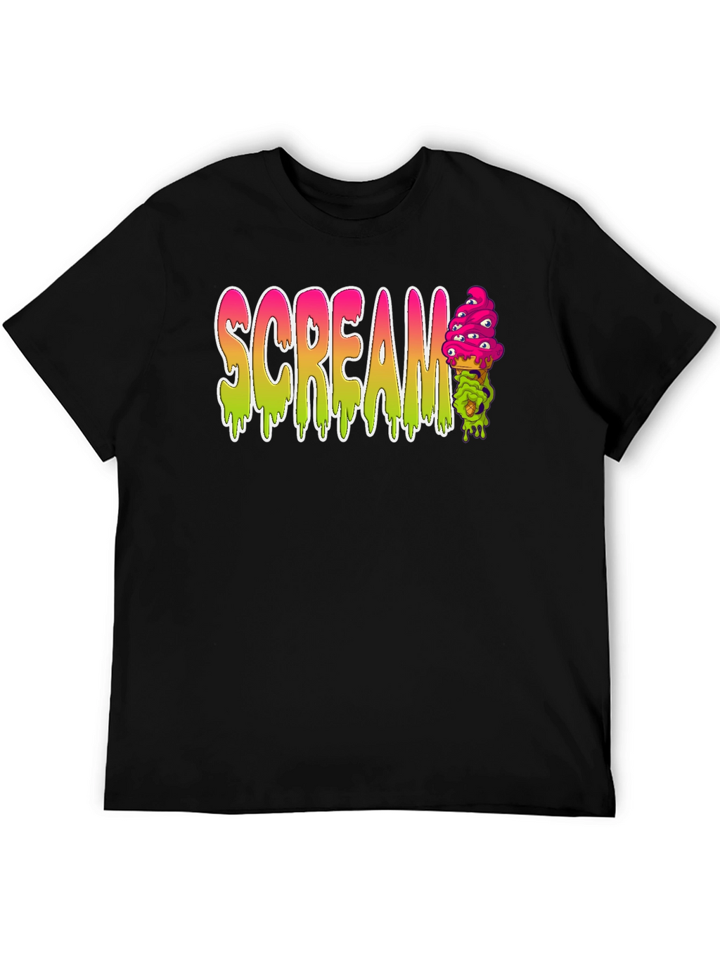 Scream Ice Cream Mens Black T-Shirt