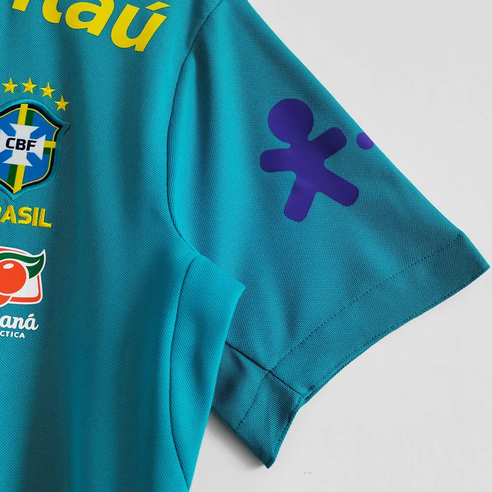 2021/22 Brazil Light Blue Soccer Jersey 圆领 Detail 2