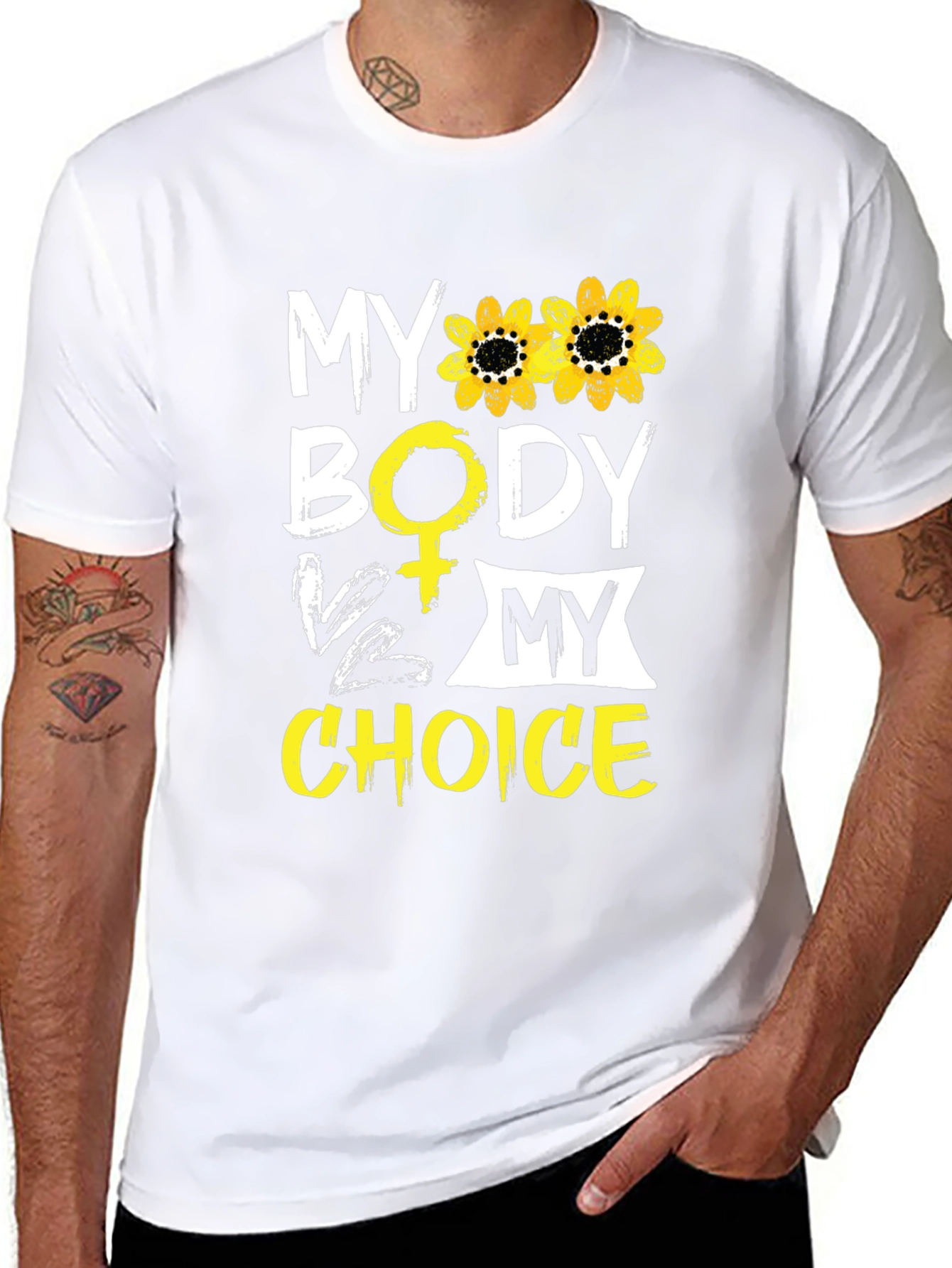 My Body My Choice T-Shirt - Sunflower Design
