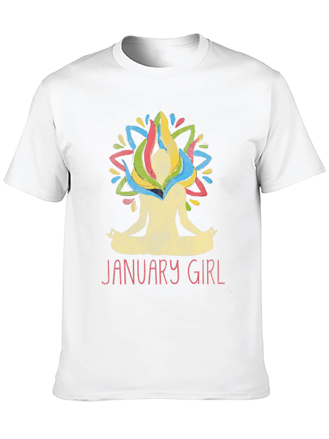 January Girl Meditation T-Shirt Yoga Lotus Birthday Tee