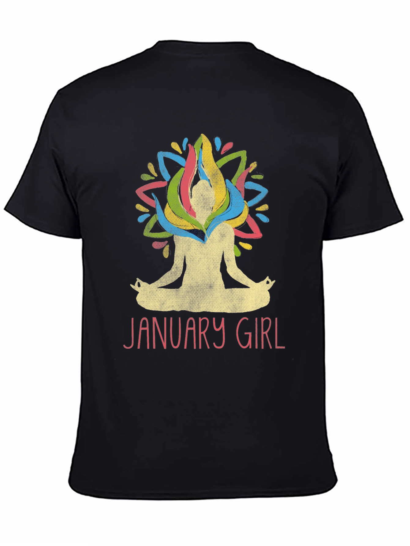 January Girl Meditation T-Shirt Yoga Lotus Birthday Tee