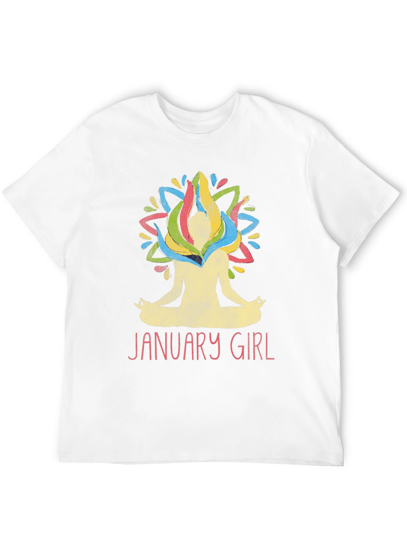 January Girl Meditation T-Shirt Yoga Lotus Birthday Tee