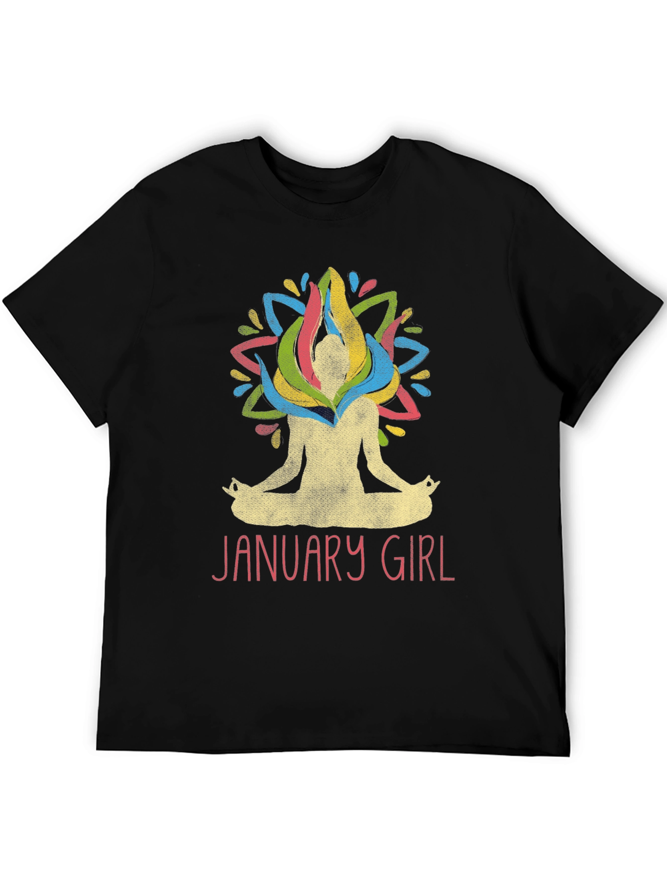 January Girl Meditation T-Shirt Yoga Lotus Birthday Tee