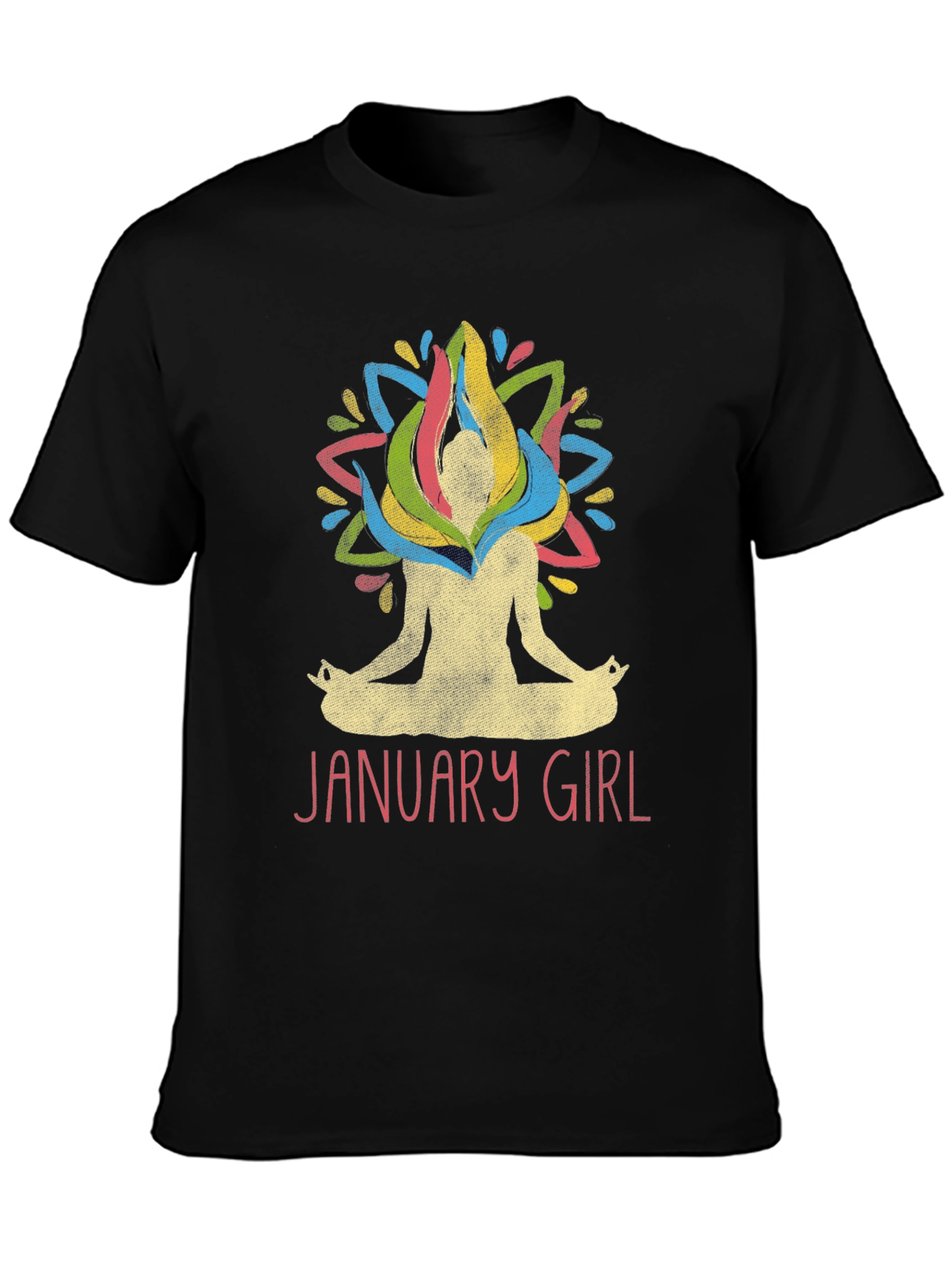 January Girl Meditation T-Shirt Yoga Lotus Birthday Tee