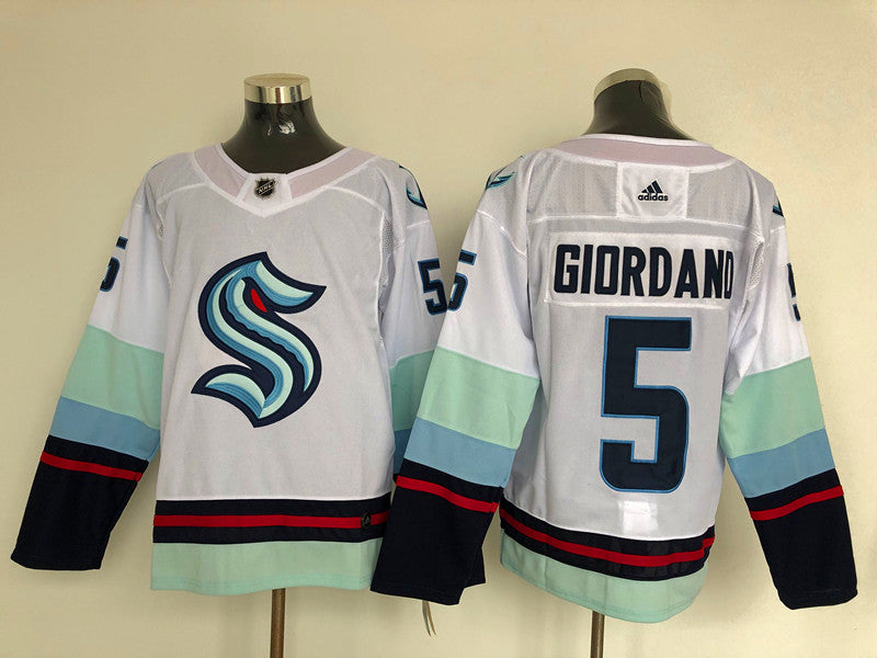 Men's Seattle Kraken Mark Giordano #5 White Home Breakaway Player Jerseys