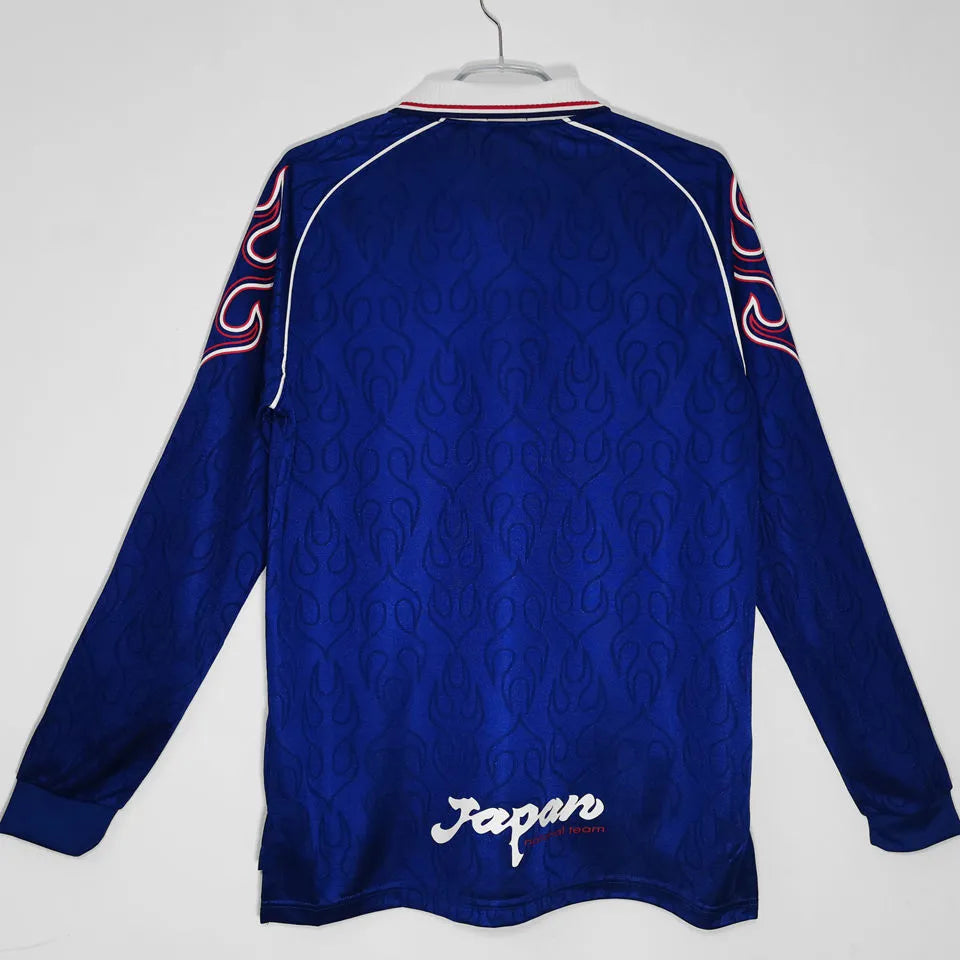 1998 Japan Home Blue Retro Long Sleeve Retro Jersey Back