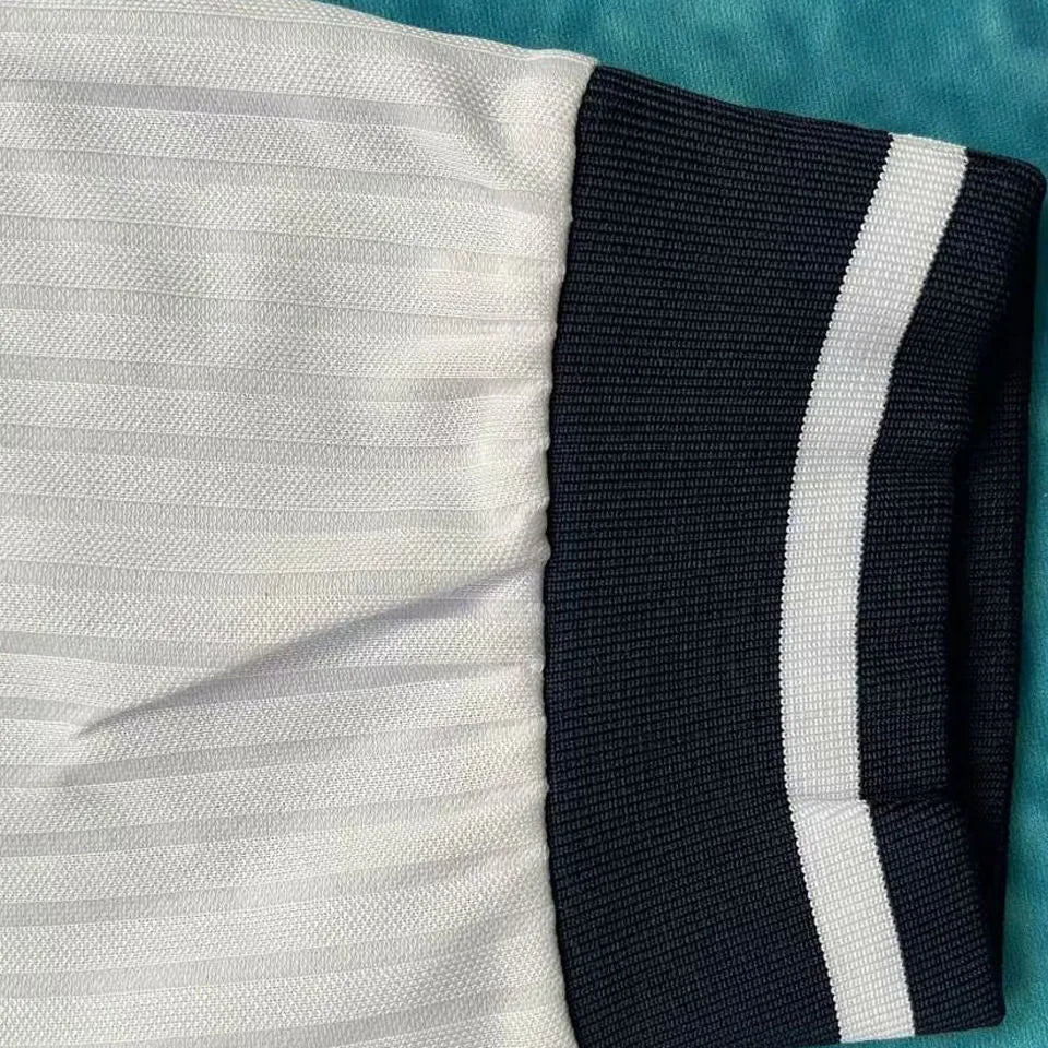 1998 England Home White Retro Long Sleee Jersey Detail 2