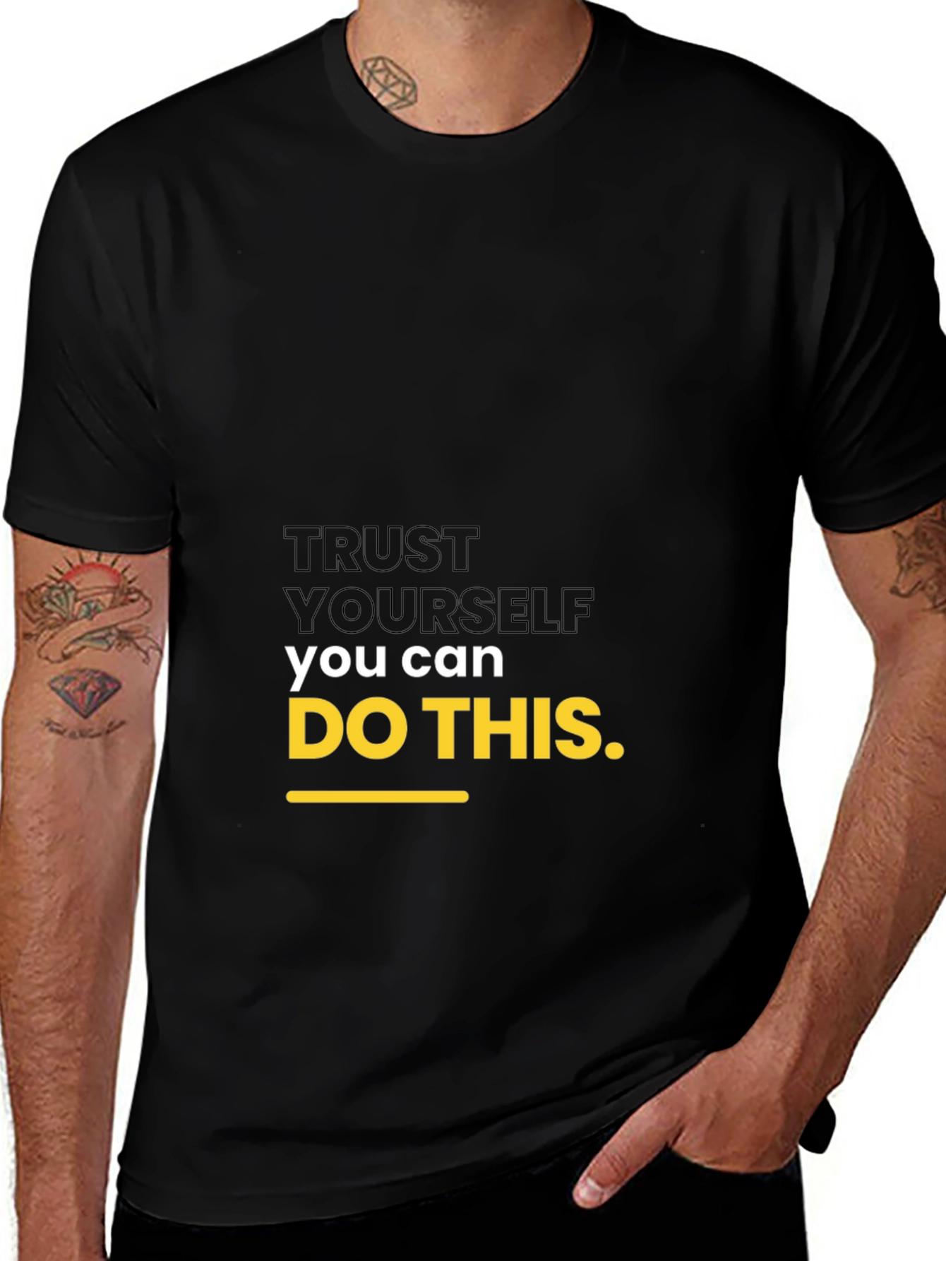 Motivational Black T-Shirt: Trust Yourself