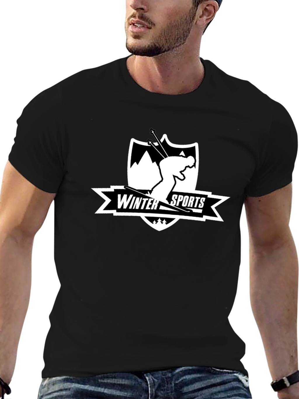 Winter Sports Skiing Graphic T-Shirt
