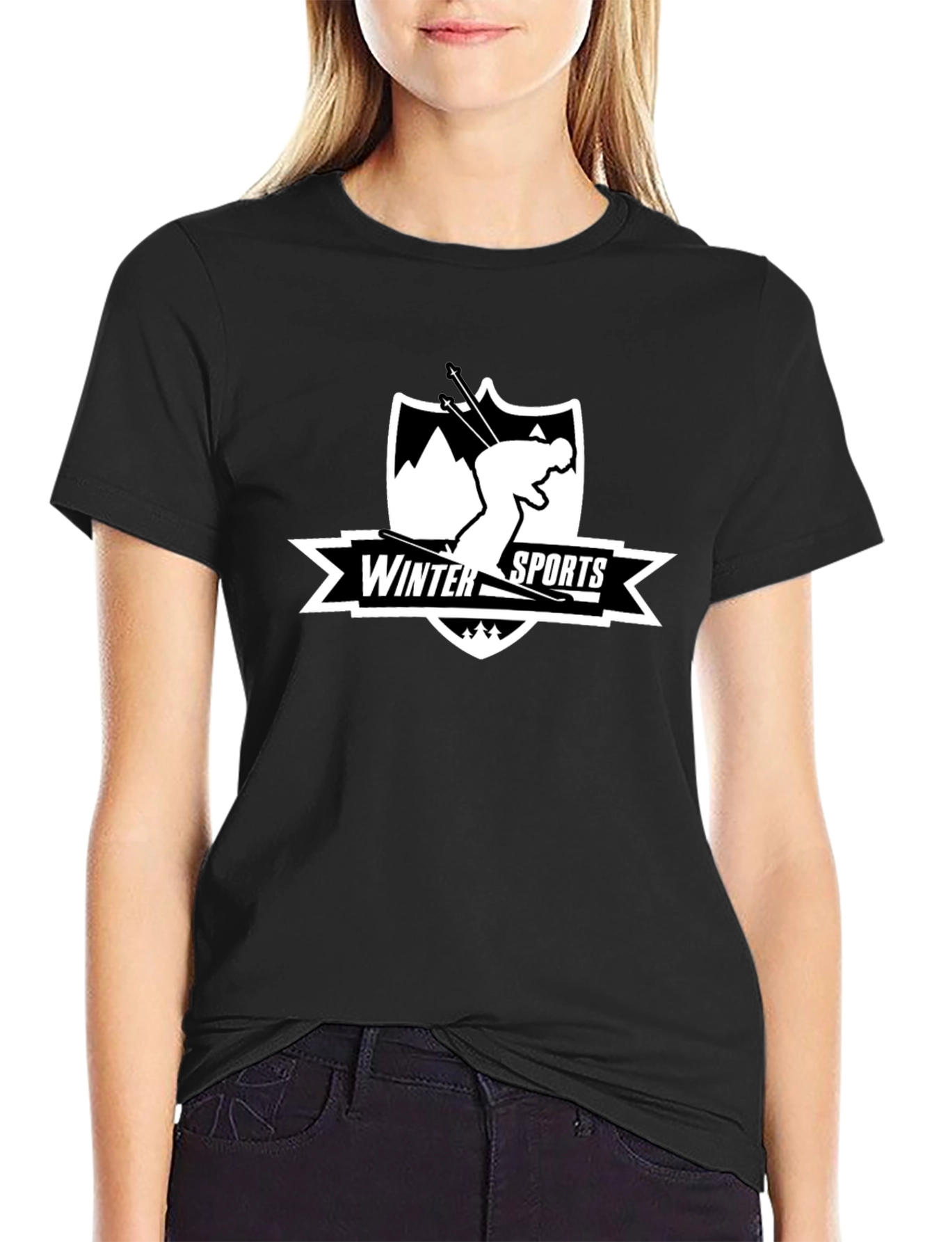 Winter Sports Skiing Graphic T-Shirt
