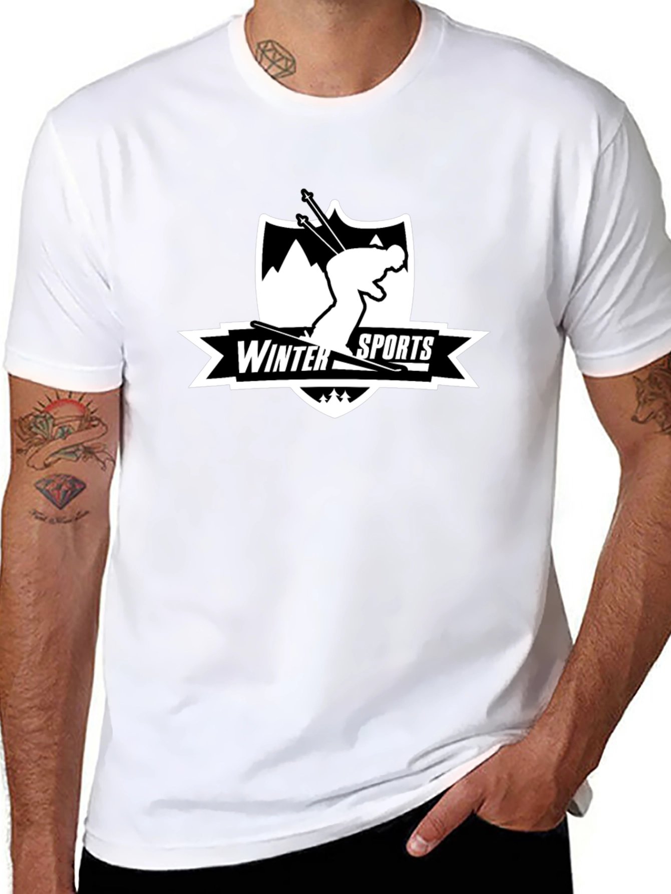 Winter Sports Skiing Graphic T-Shirt