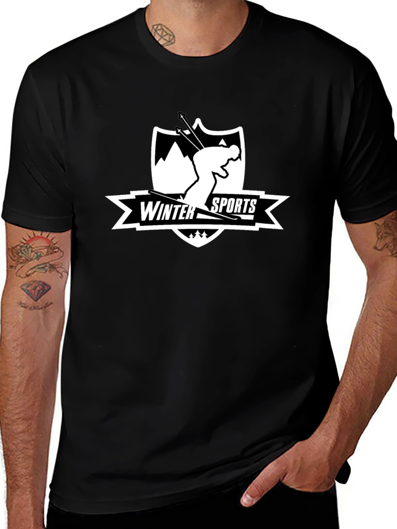 Winter Sports Skiing Graphic T-Shirt