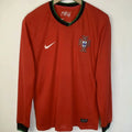 2024/25 Portugal Home Red Fans Long Sleeve Jersey Front
