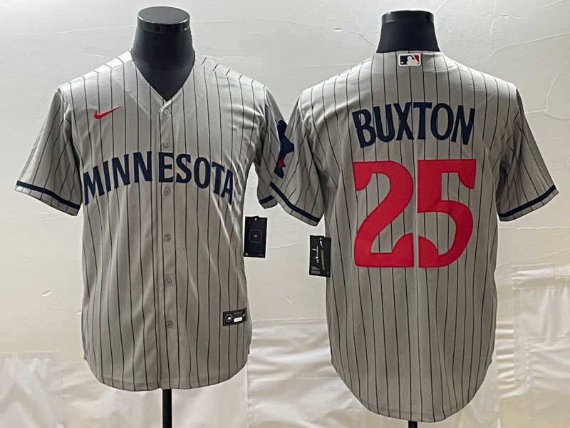 Men's Minnesota Twins Byron Buxton #25 Gray Alternate Replica Player Jerseys