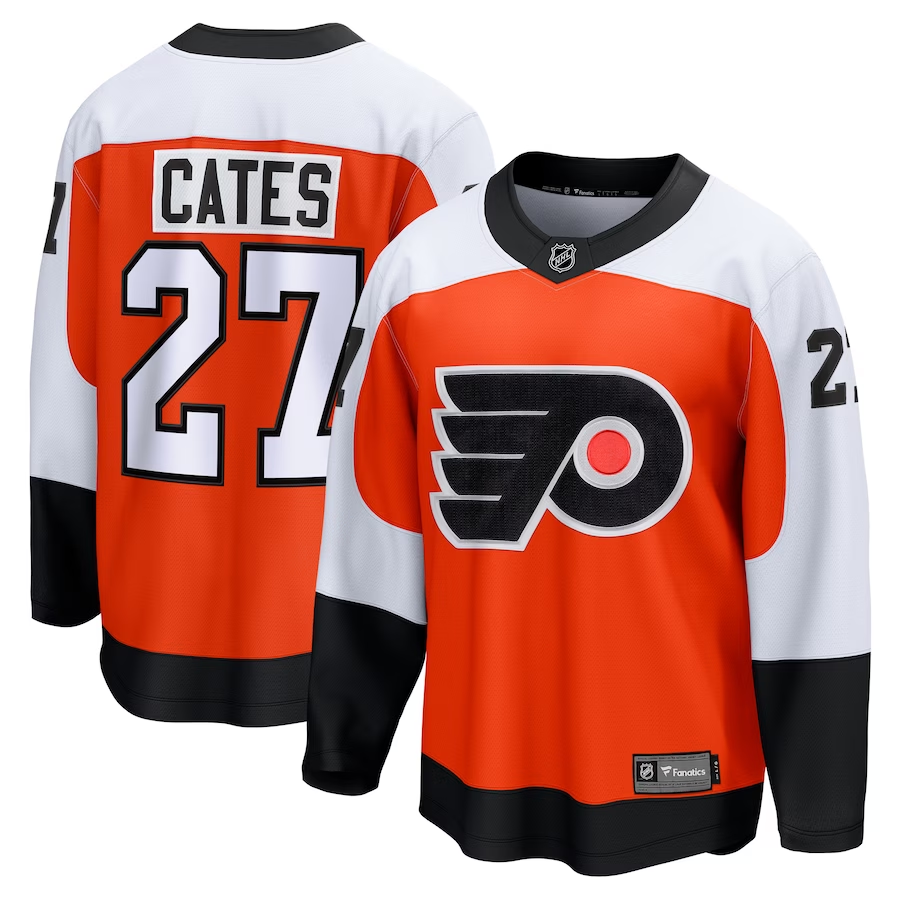 Men's Philadelphia Flyers Noah Cates #27 Orange Replica Player Jerseys