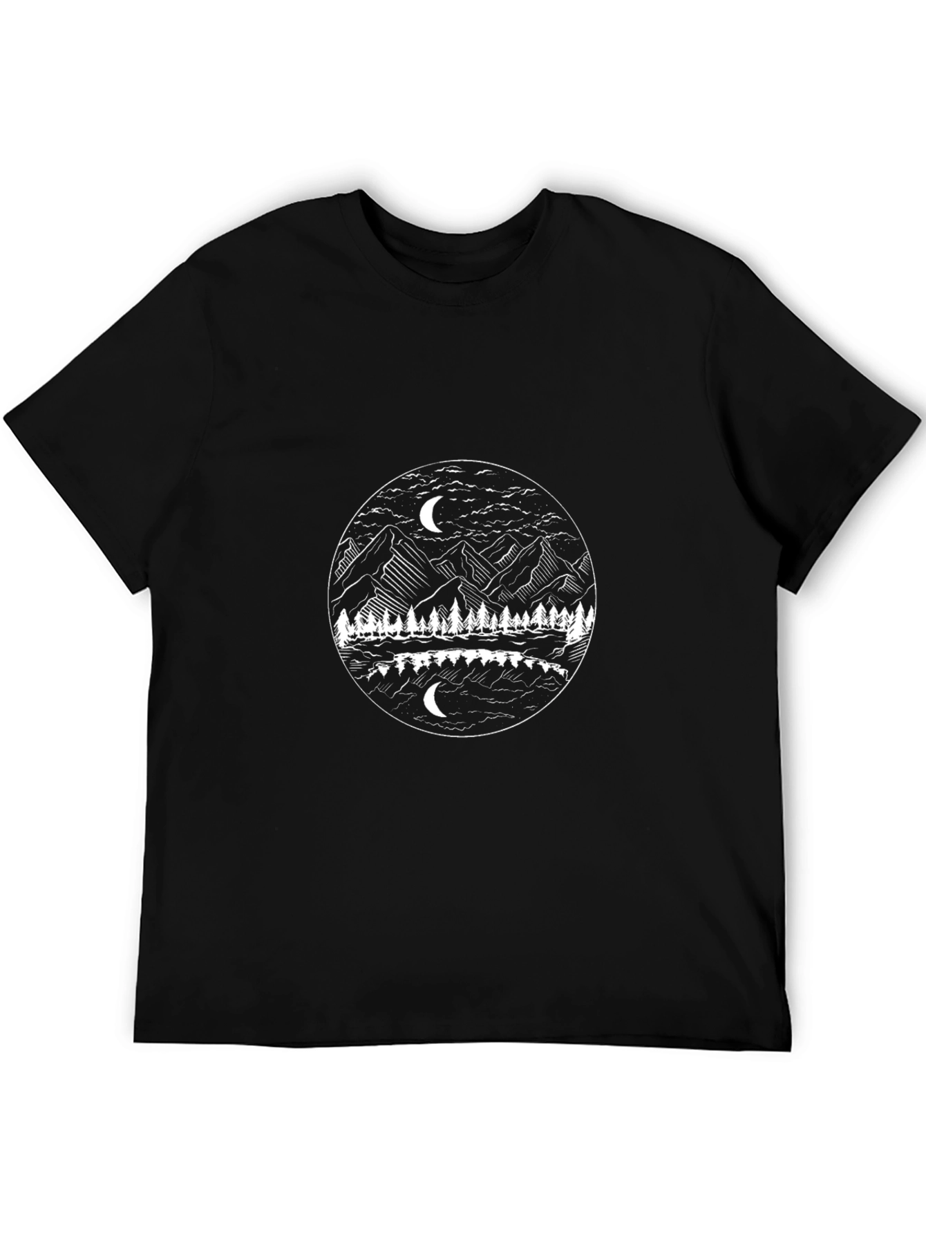 Mountain & Moon Graphic Black T-Shirt