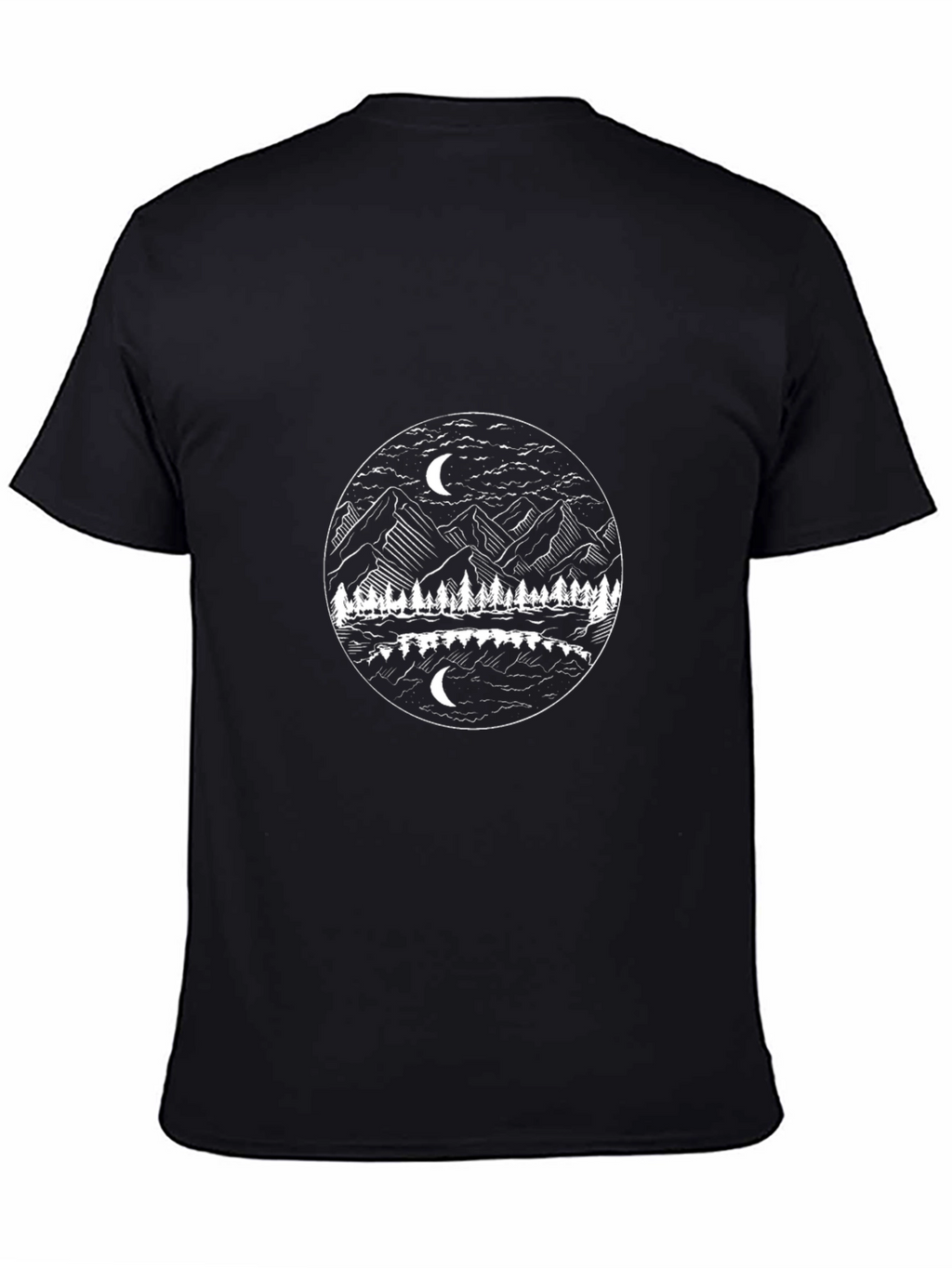 Mountain & Moon Graphic Black T-Shirt