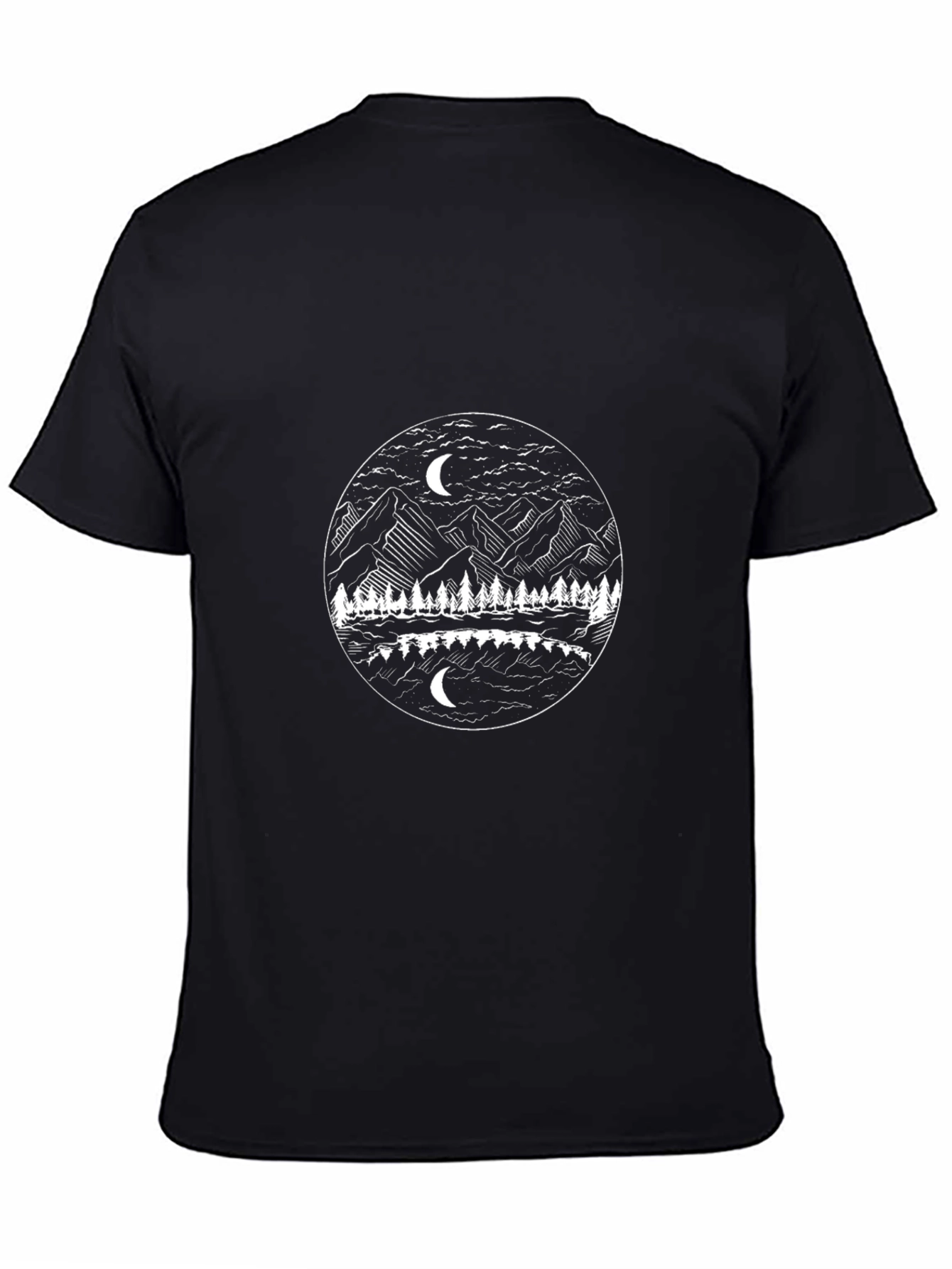 Mountain & Moon Graphic Black T-Shirt