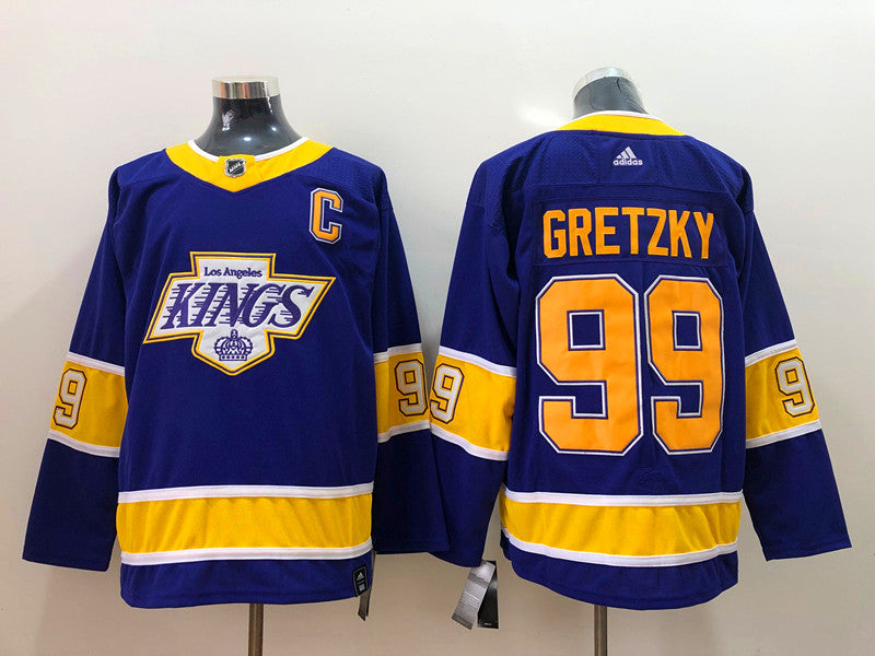 Men's Los Angeles Kings Wayne Gretzky Mitchell #99 Purple Breakaway Player Jerseys