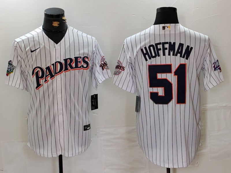 Men's San Diego Padres Trevor Hoffman #51 White Replica Player Jerseys