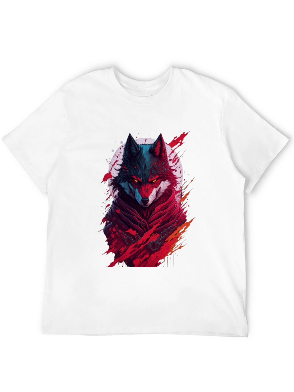 Wolf Warrior Graphic Print Black T-Shirt