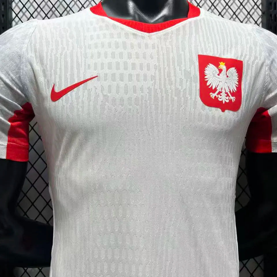 2026/27 Poland Home White Player Version Soccer Jersey Detail 1