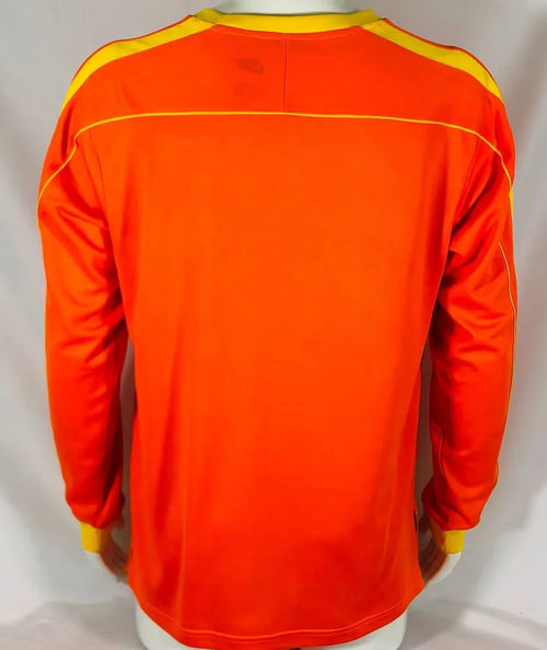 1998 Brazil GK Orange Retro Long Sleeve Jersey Back