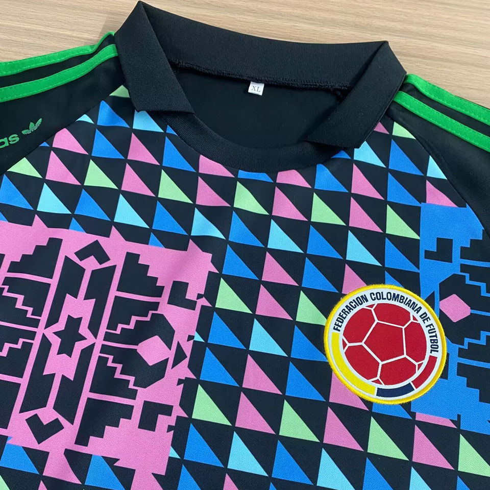 1990 Colombia Goalkeeper Retro Soccer Jersey Item NO.: 2138226 Detail 1