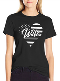 Wife American Flag Heart T-Shirt