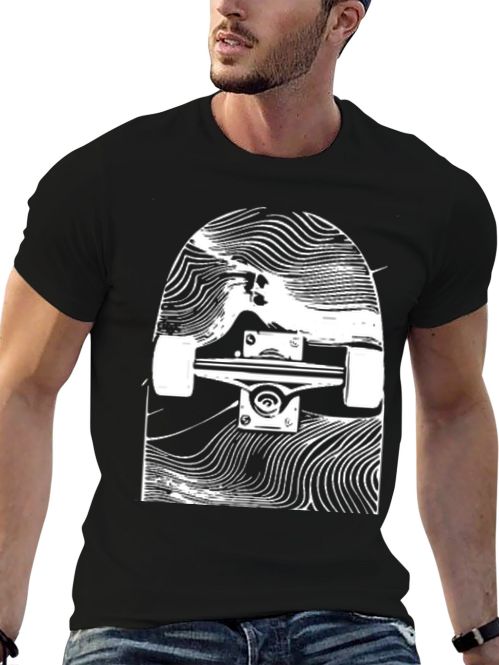 Skateboard Graphic T-Shirt - Black
