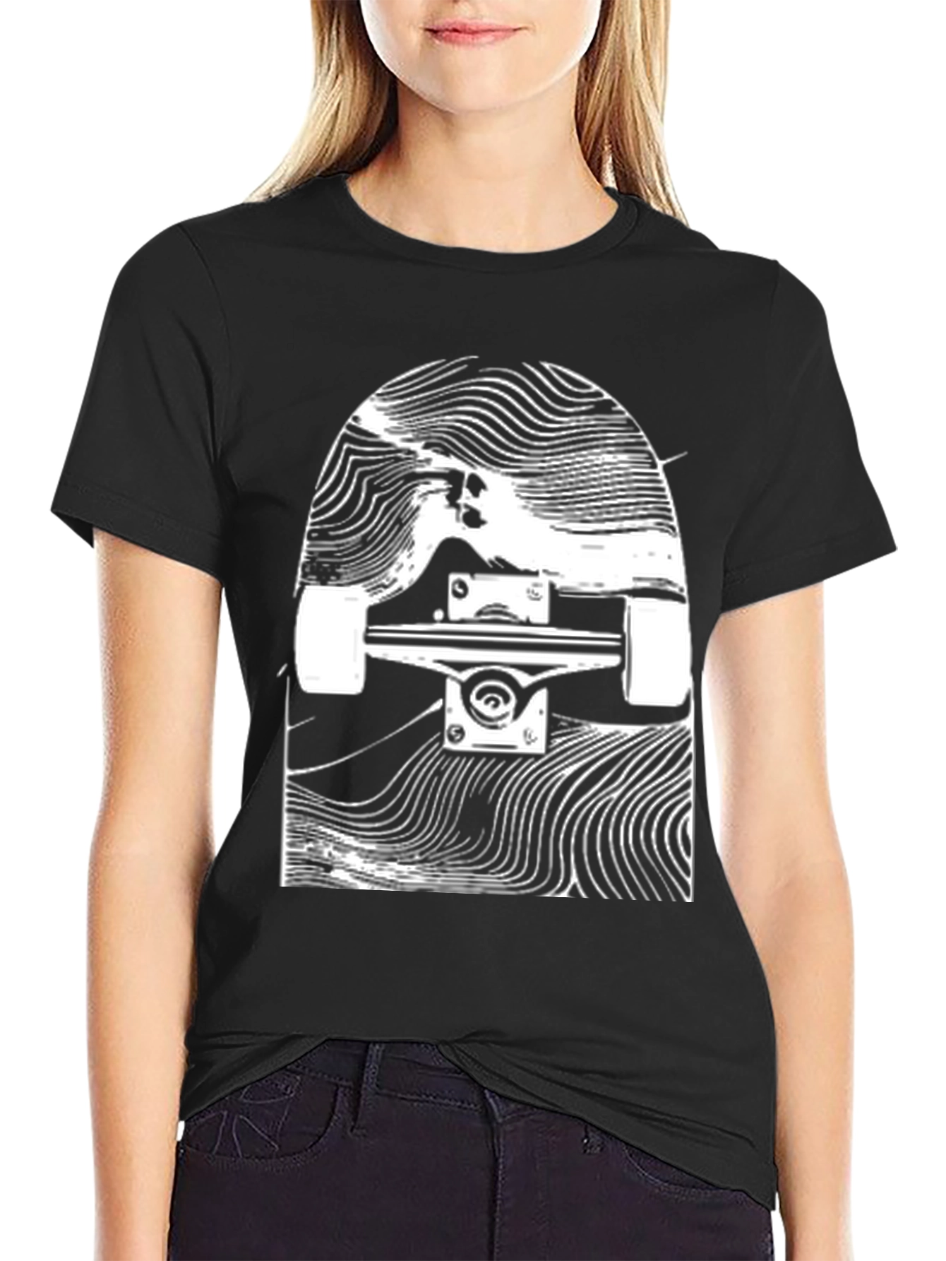 Skateboard Graphic T-Shirt - Black