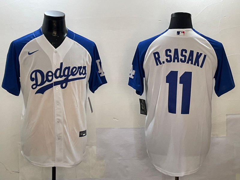 Men's Los Angeles Dodgers Roki Sasaki #11 White Replica Game Jerseys