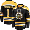 Men's Boston Bruins Jeremy Swayman #1 Black Replica Player Jerseys