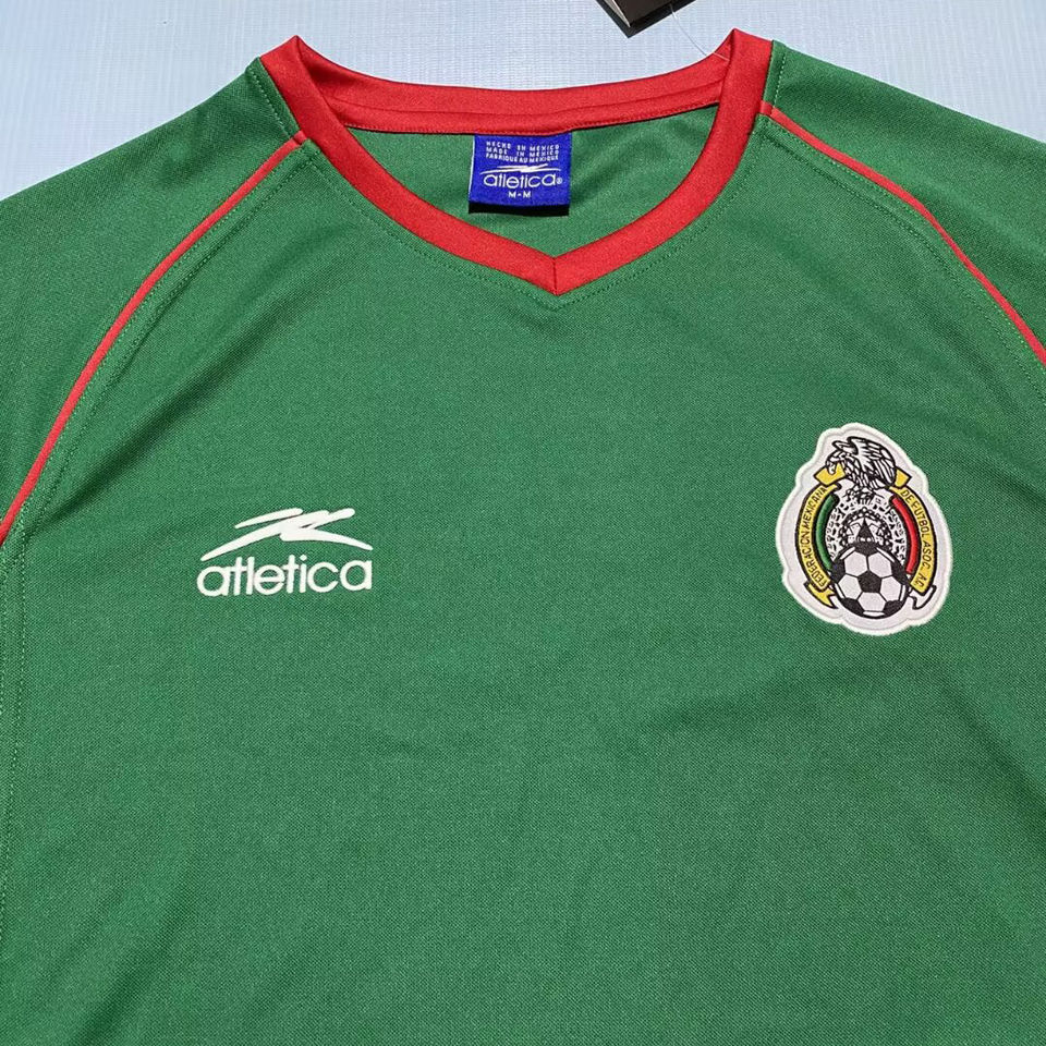 1998 Mexico Green Retro Soccer Jersey Item NO.: 2145979 Detail 1