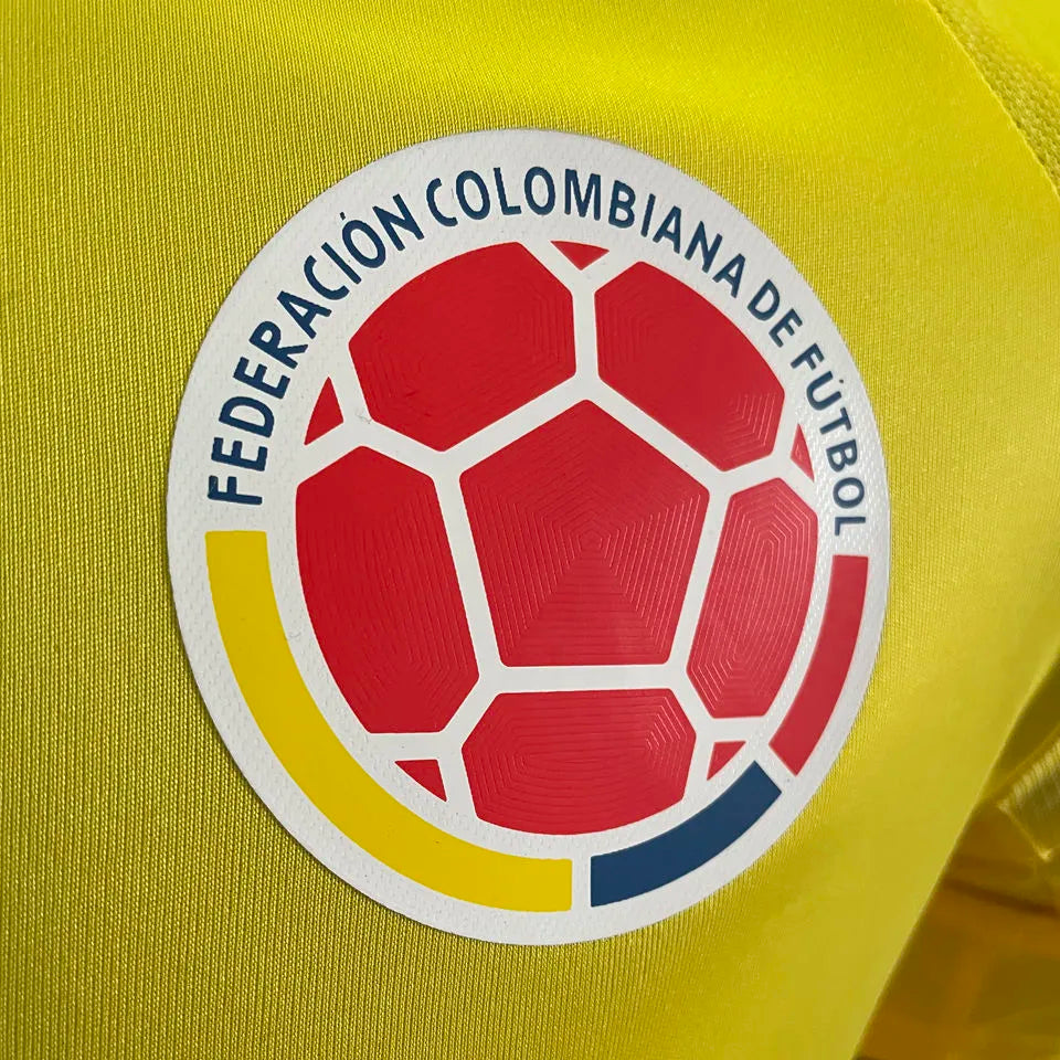 2024/25 Colombia Home Yellow Player Version Soccer Jersey Detail 3