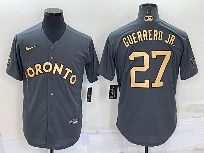Men's Toronto Blue Jays Vladimir Guerrero Jr. #27 Gray Replica Player Jerseys