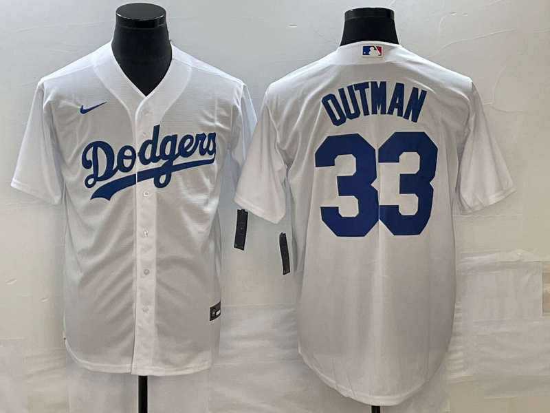 Men's Los Angeles Dodgers James Outman #33 White Home Replica Game Jerseys