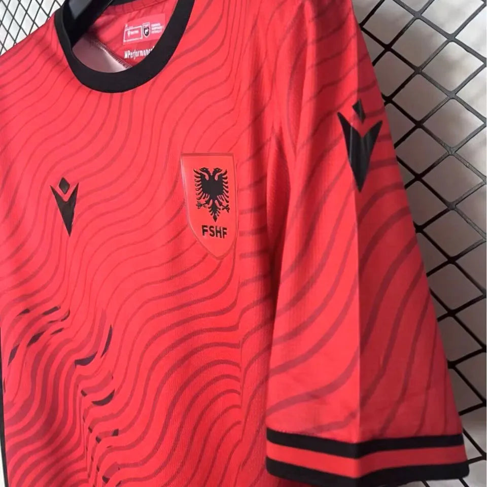 2026/27 Albania Home Red Fans Soccer Jersey 阿尔巴尼亚 Detail 2