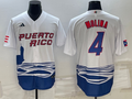 Men's 2023 World Baseball Classic #4 Yadier Molina Puerto Rico White Jerseys